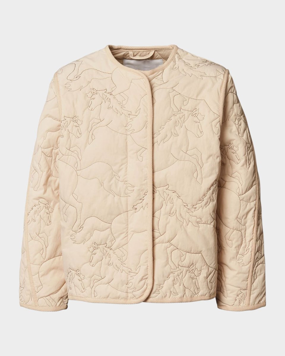 Girl's Holley Quilted Horse Jacket, Size 3-7